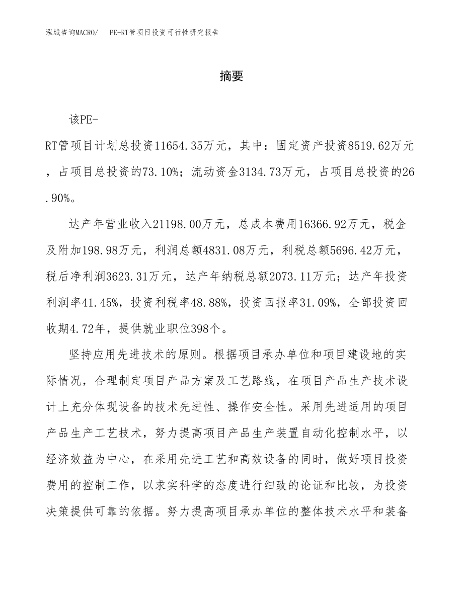 PE-RT管项目投资可行性研究报告(立项备案模板).docx_第2页