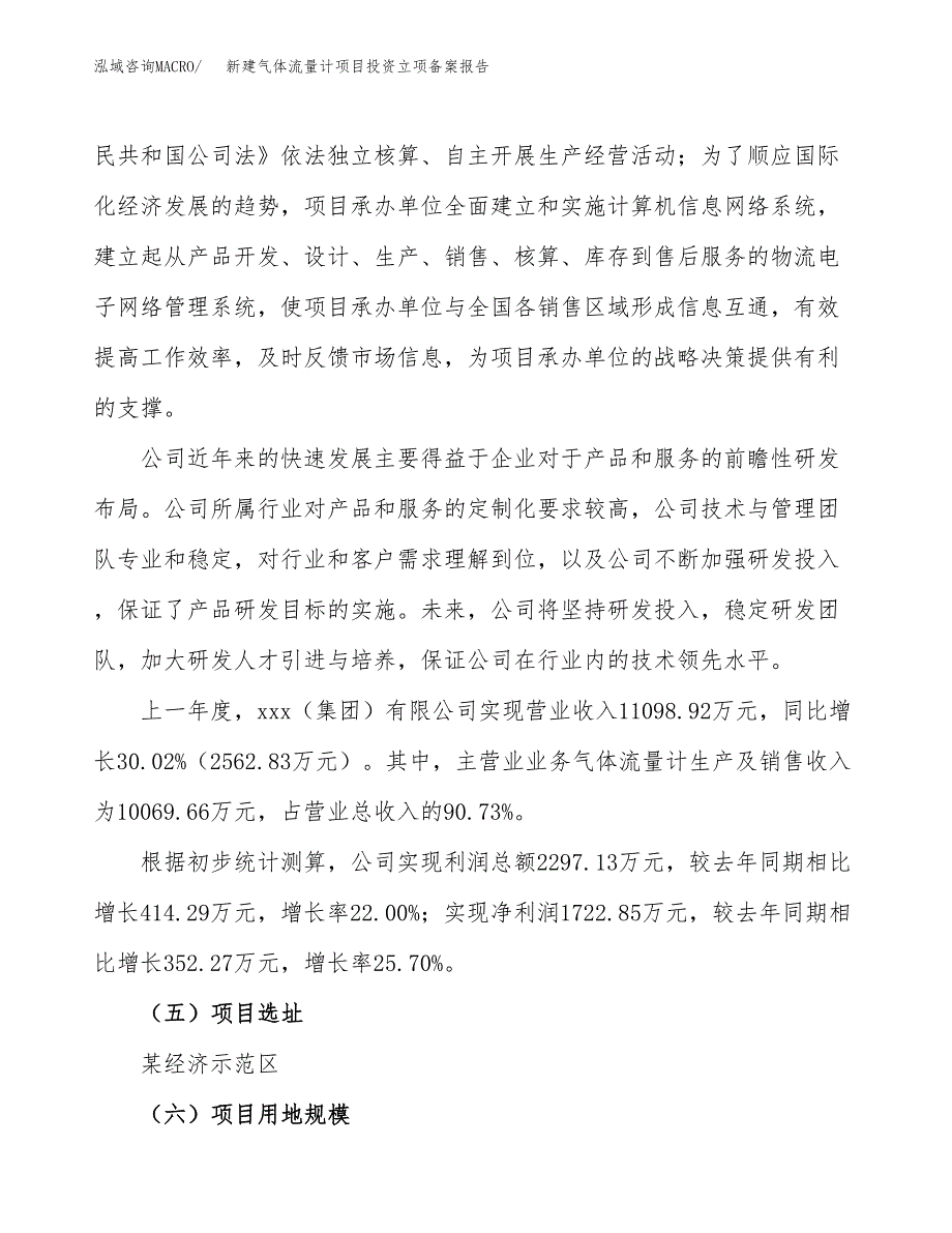 新建气体流量计项目投资立项备案报告(项目立项).docx_第2页