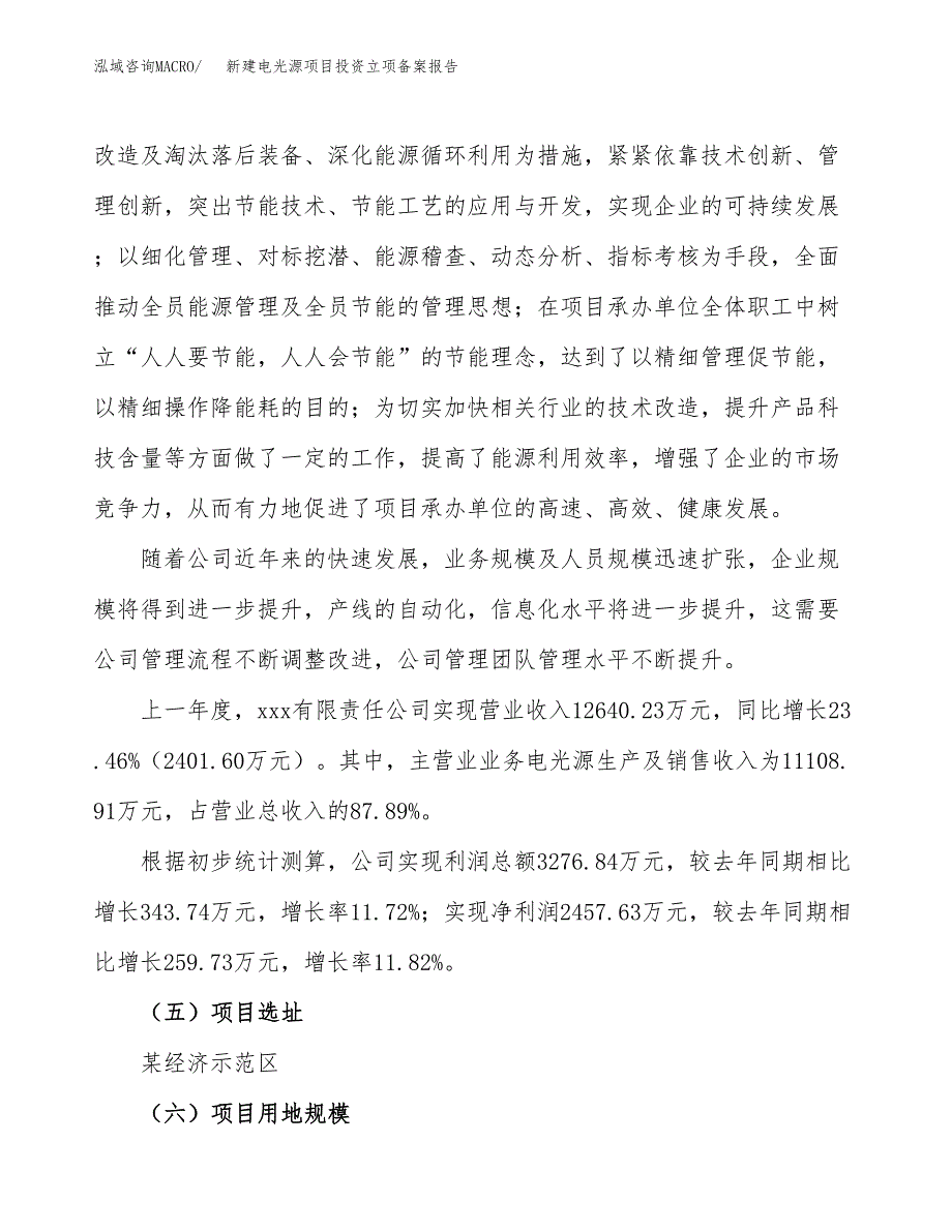 新建电光源项目投资立项备案报告(项目立项).docx_第2页