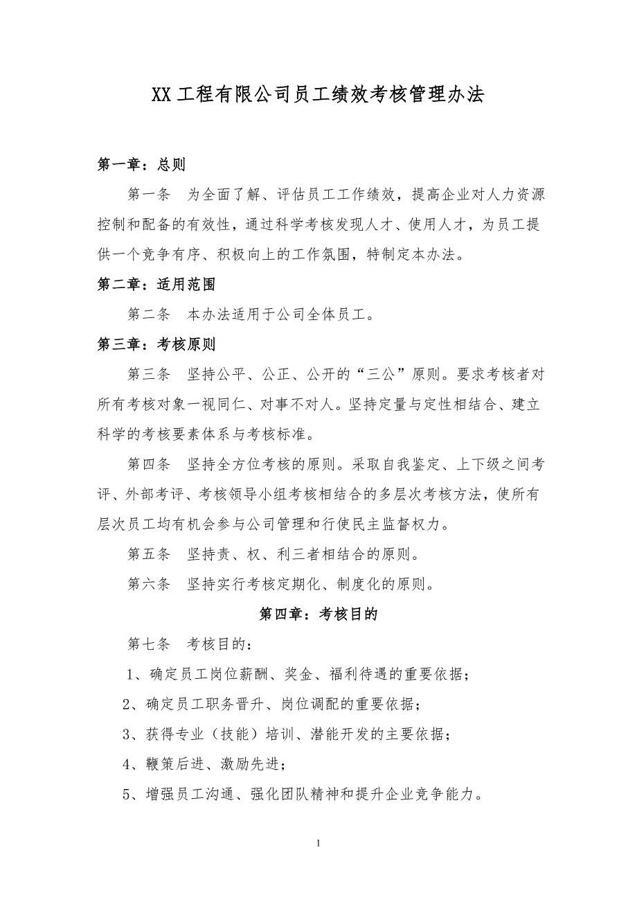 2019年某公司员工绩效考核管理办法精品_第1页