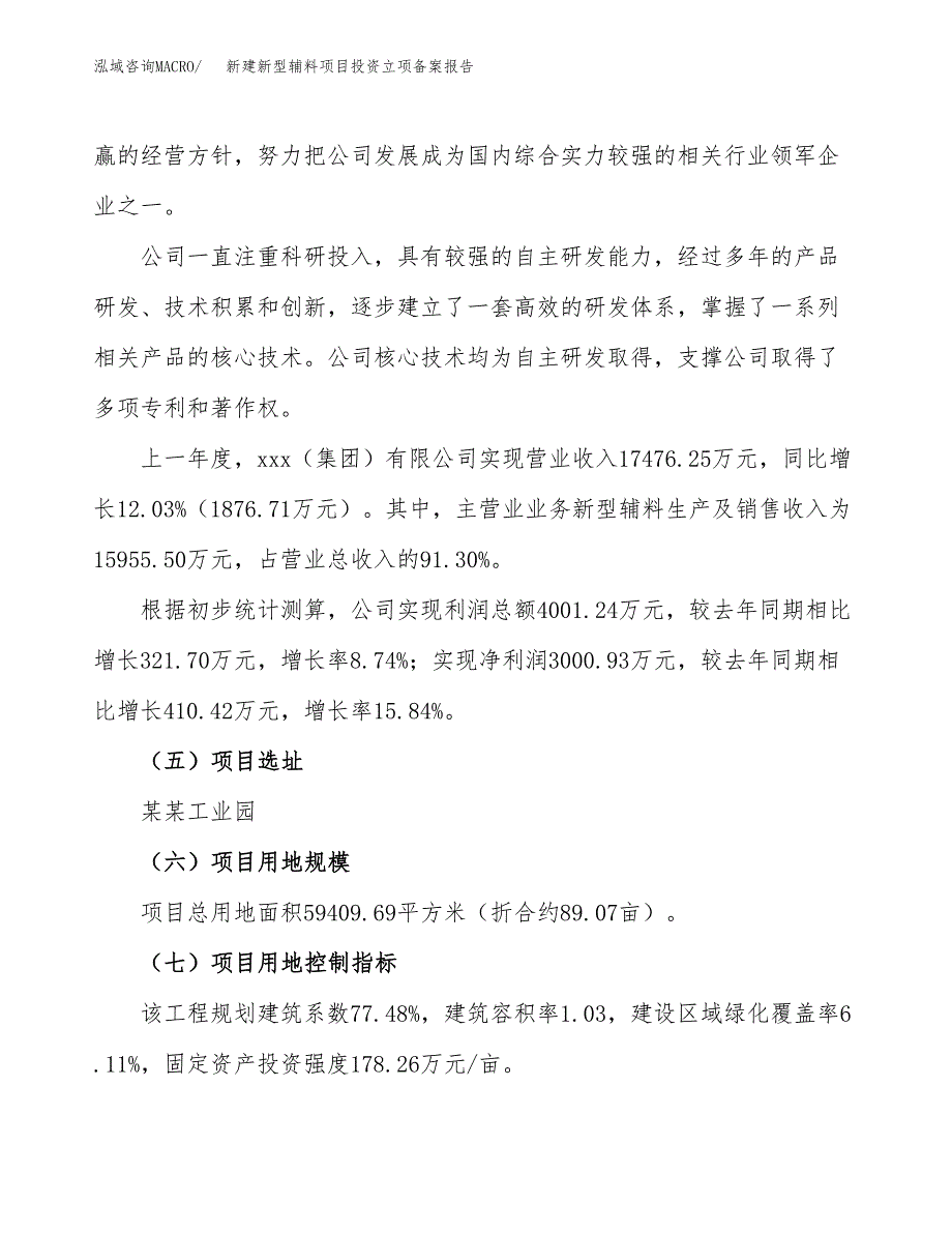 新建新型辅料项目投资立项备案报告(项目立项).docx_第2页