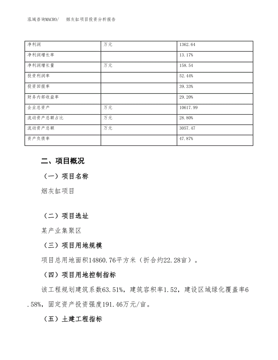 烟灰缸项目投资分析报告（总投资6000万元）（22亩）_第4页