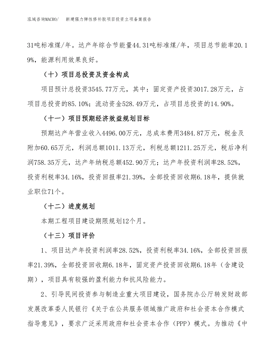 新建强力弹性修补胶项目投资立项备案报告(项目立项).docx_第4页