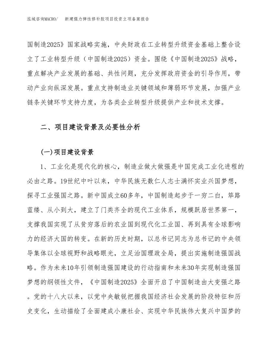 新建强力弹性修补胶项目投资立项备案报告(项目立项).docx_第5页