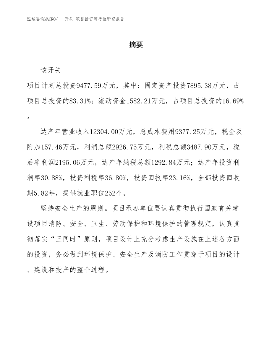 开关 项目投资可行性研究报告(立项备案模板).docx_第2页