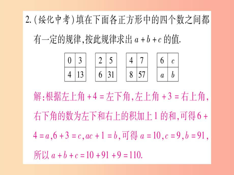 2019年秋七年级数学上册专题二探索与表达规律习题课件新版沪科版_第3页