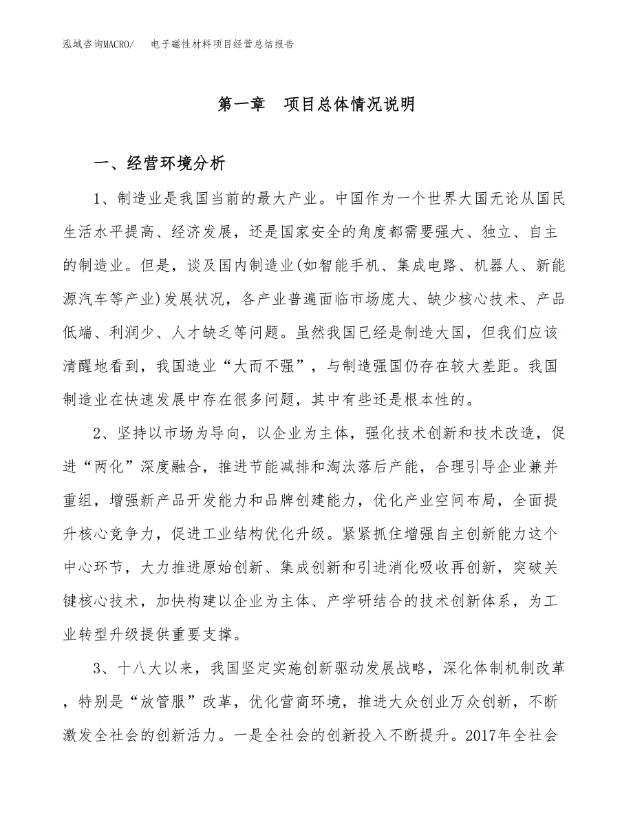 电子磁性材料项目经营总结报告范文模板.docx_第2页