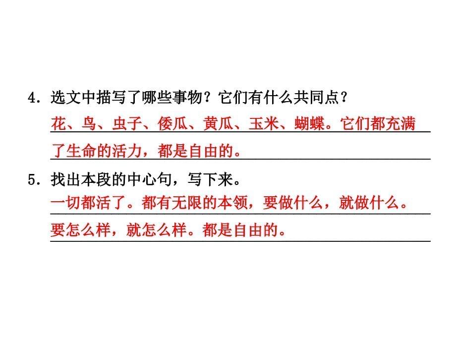 三年级下册语文作业课件 41 乡村里的大花园课后作业（a组基础篇） 长春版_第5页