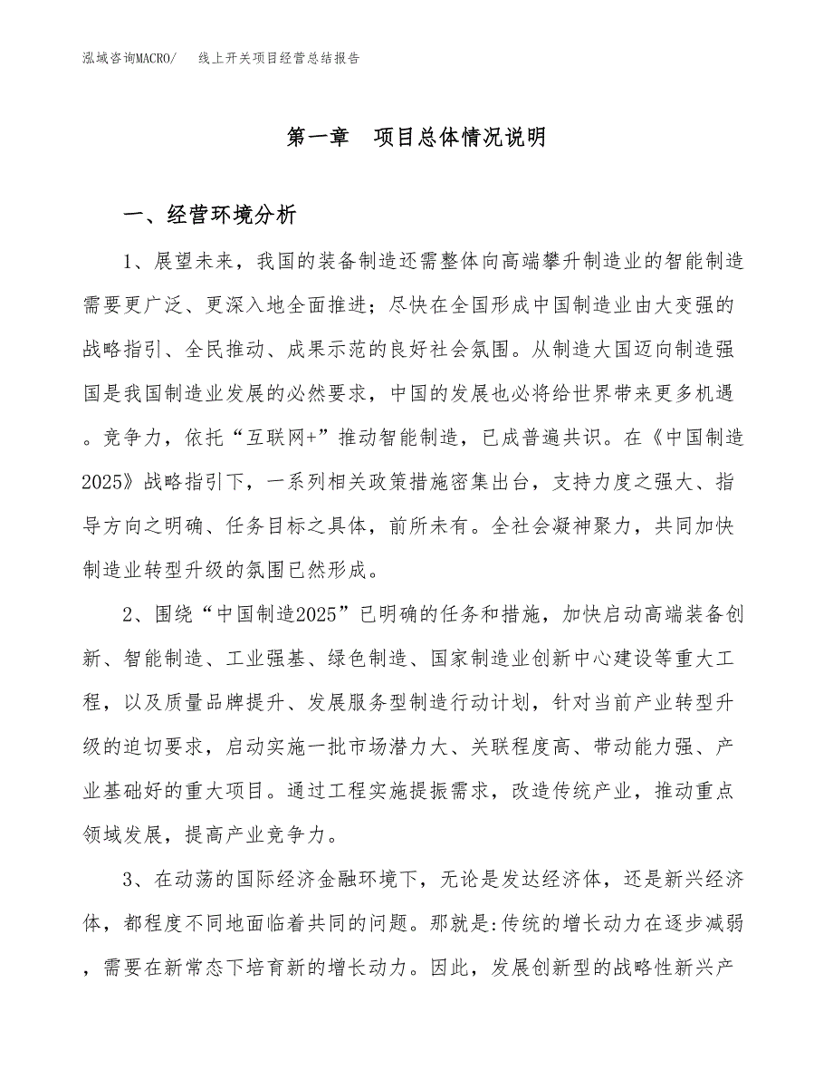 线上开关项目经营总结报告范文模板.docx_第2页