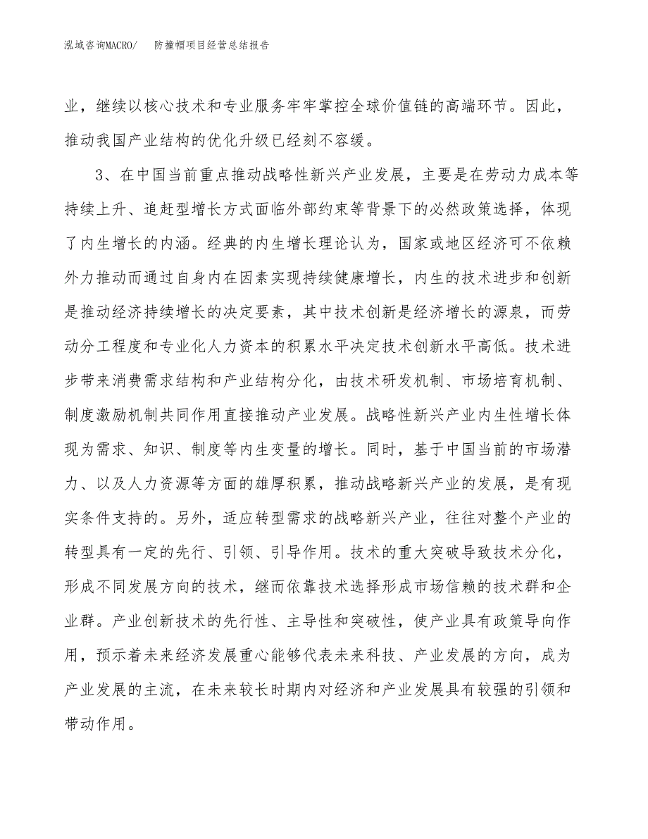 防撞帽项目经营总结报告范文模板.docx_第3页