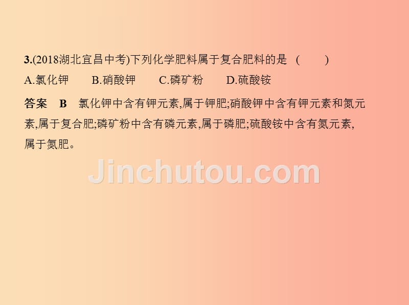 2019年九年级化学下册第十一单元盐化肥本章测试课件 新人教版_第3页