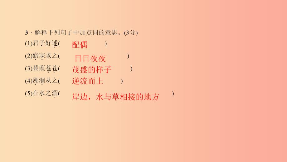 九年级语文下册第六单元23诗经两首习题课件-新人教版_第4页