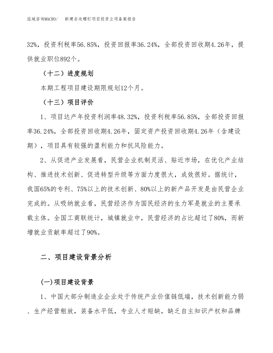 新建自攻螺钉项目投资立项备案报告(项目立项).docx_第4页