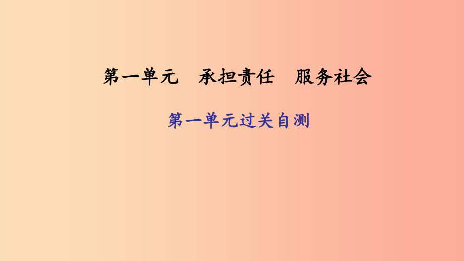 九年级政治全册 第一单元 承担责任 服务社会过关自测课件 新人教版_第1页