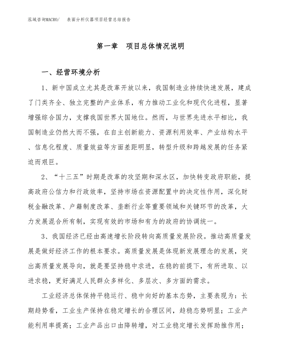 表面分析仪器项目经营总结报告范文模板.docx_第2页