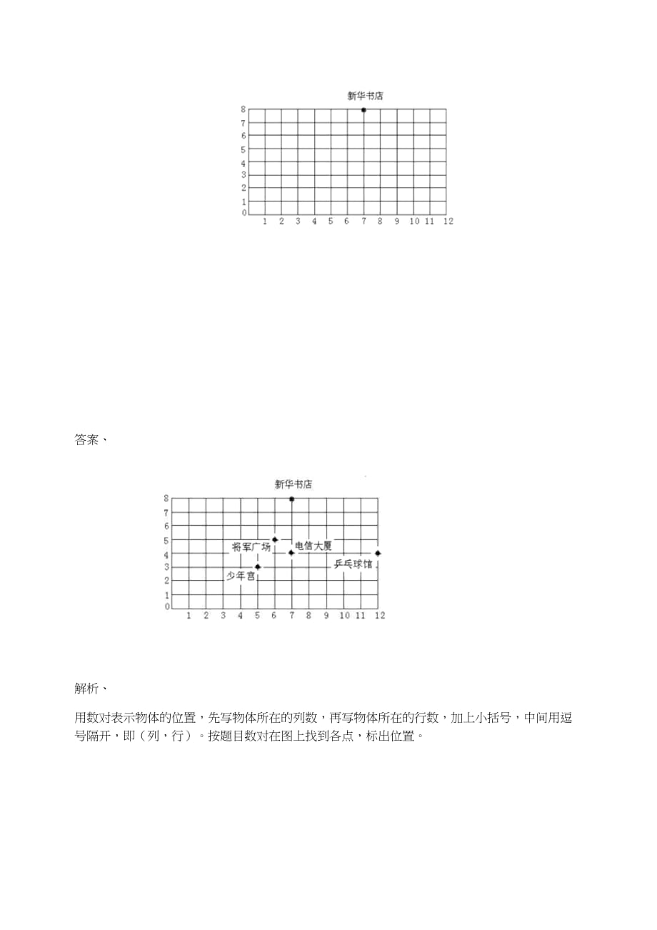 五年级数学上册－位置练习题及答案-1.0-人教_第4页