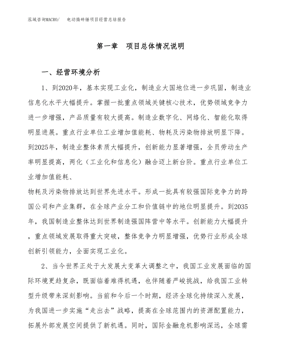 电动捣碎锤项目经营总结报告范文模板.docx_第2页