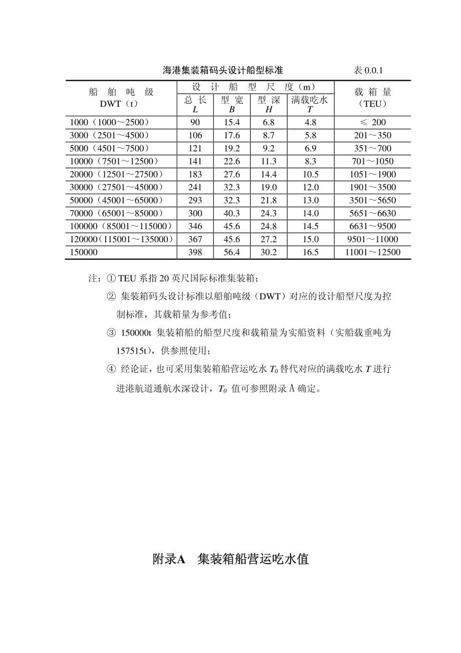 海港集装箱码头设计船型标准_第5页