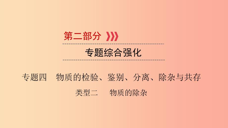 江西专用2019中考化学总复习第二部分专题综合强化专题四物质的检验鉴别分离除杂与共存类型2物质的除杂_第1页