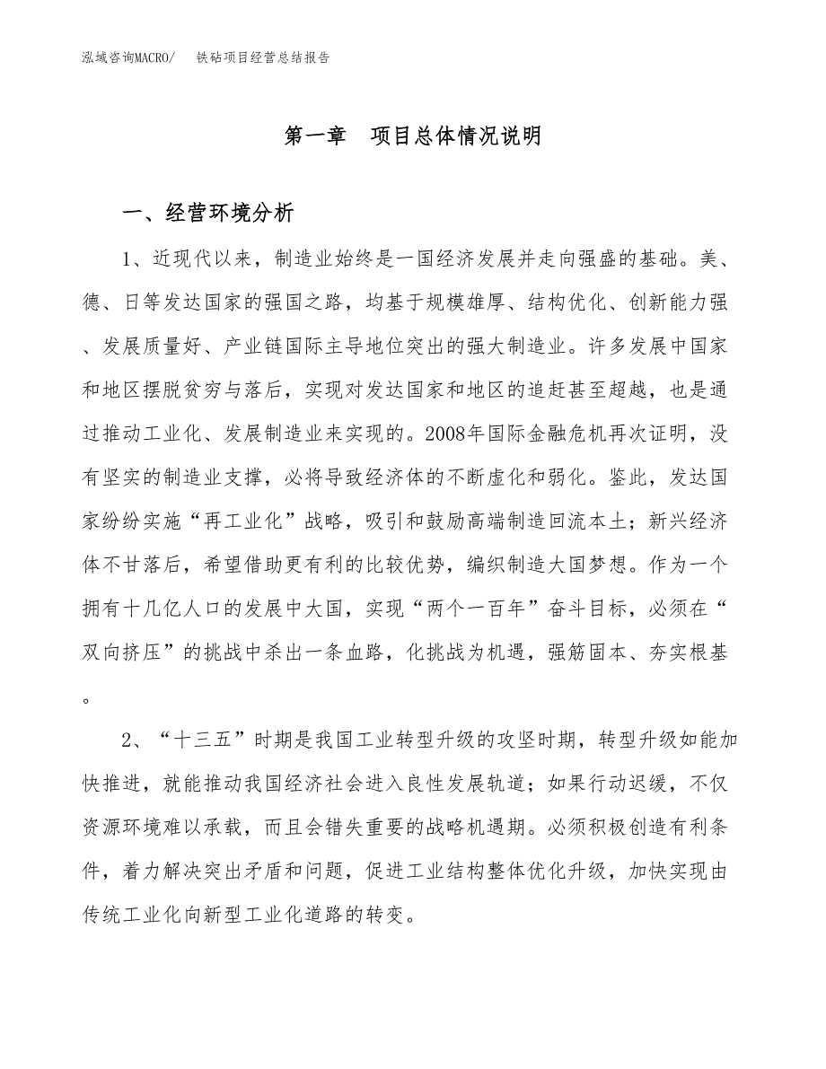 铁砧项目经营总结报告范文模板.docx_第2页