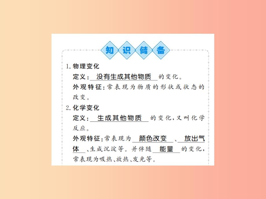 九年级化学上册第一单元走进化学世界课题1物质的变化和性质1化学变化和物理变化习题课件 新人教版_第2页