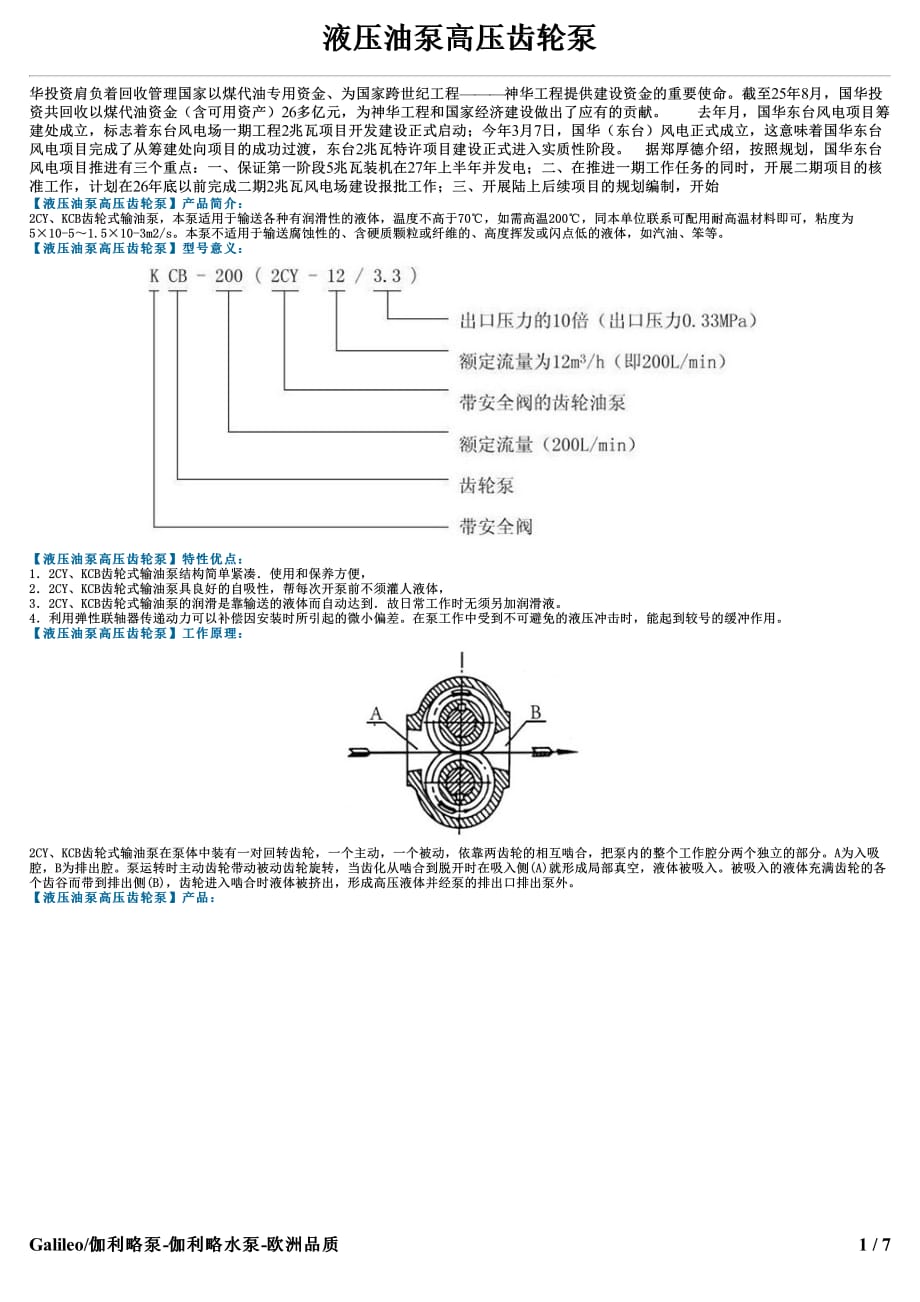 液压油泵高压齿轮泵_第1页