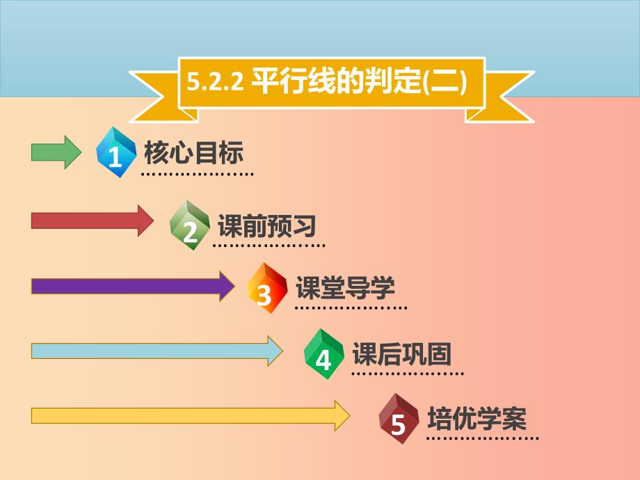 七年级数学下册 第五章 相交线与平行线 5.2.2 平行线的判定（二）课件新人教版_第1页