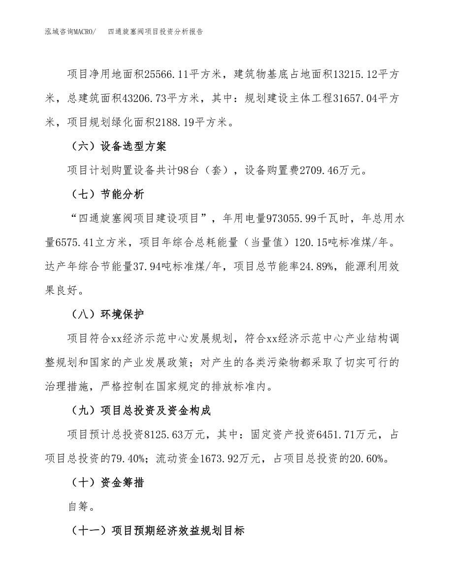 四通旋塞阀项目投资分析报告（总投资8000万元）（38亩）_第5页