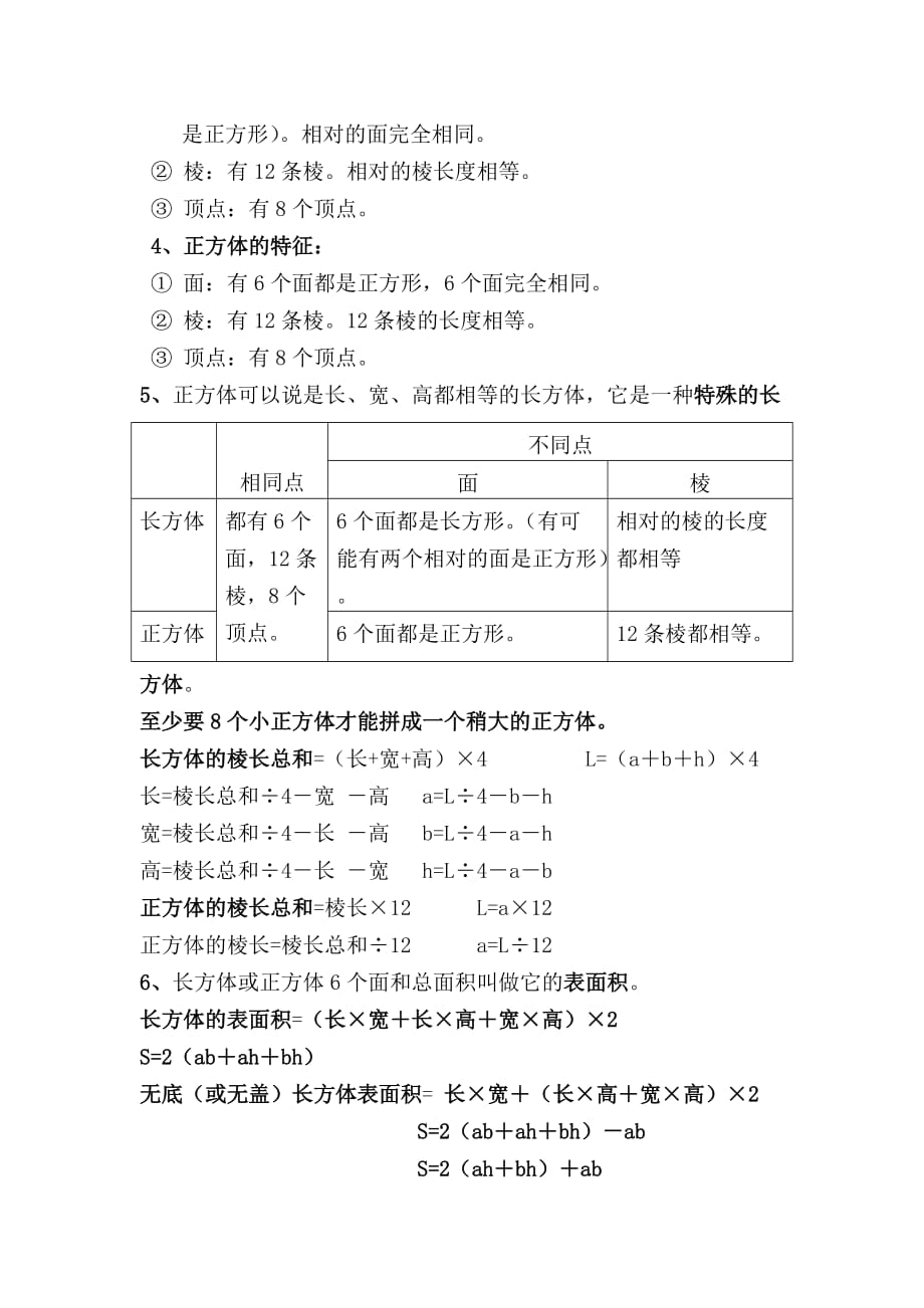 2019最新人教版数学五年级下册总复习知识点_第4页