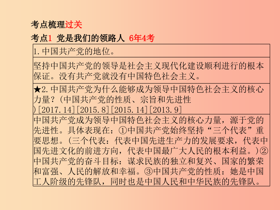 潍坊专版2019年中考政治第一部分系统复习成绩基石板块六基本路线基本制度课件_第4页