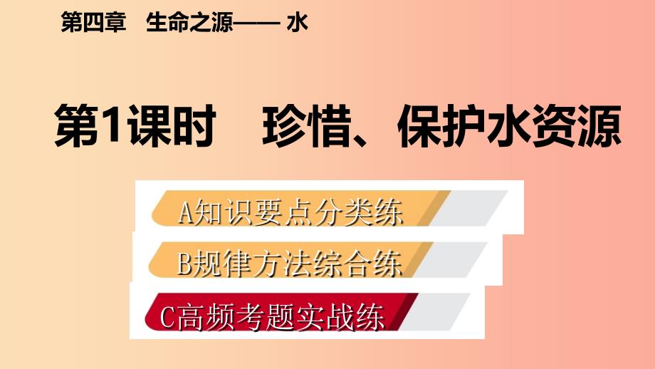 九年级化学上册 第四章 生命之源—水 4.1 我们的水资源 第1课时 水资源及其污染与防治练习课件 粤教版_第2页