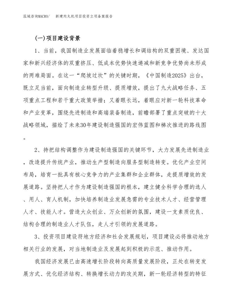 新建肉丸机项目投资立项备案报告(项目立项).docx_第5页