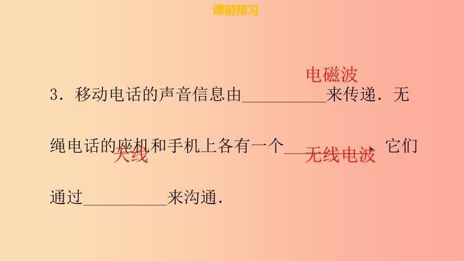 九年级物理全册第二十一章第三节广播电视和移动通信习题课件 新人教版_第5页