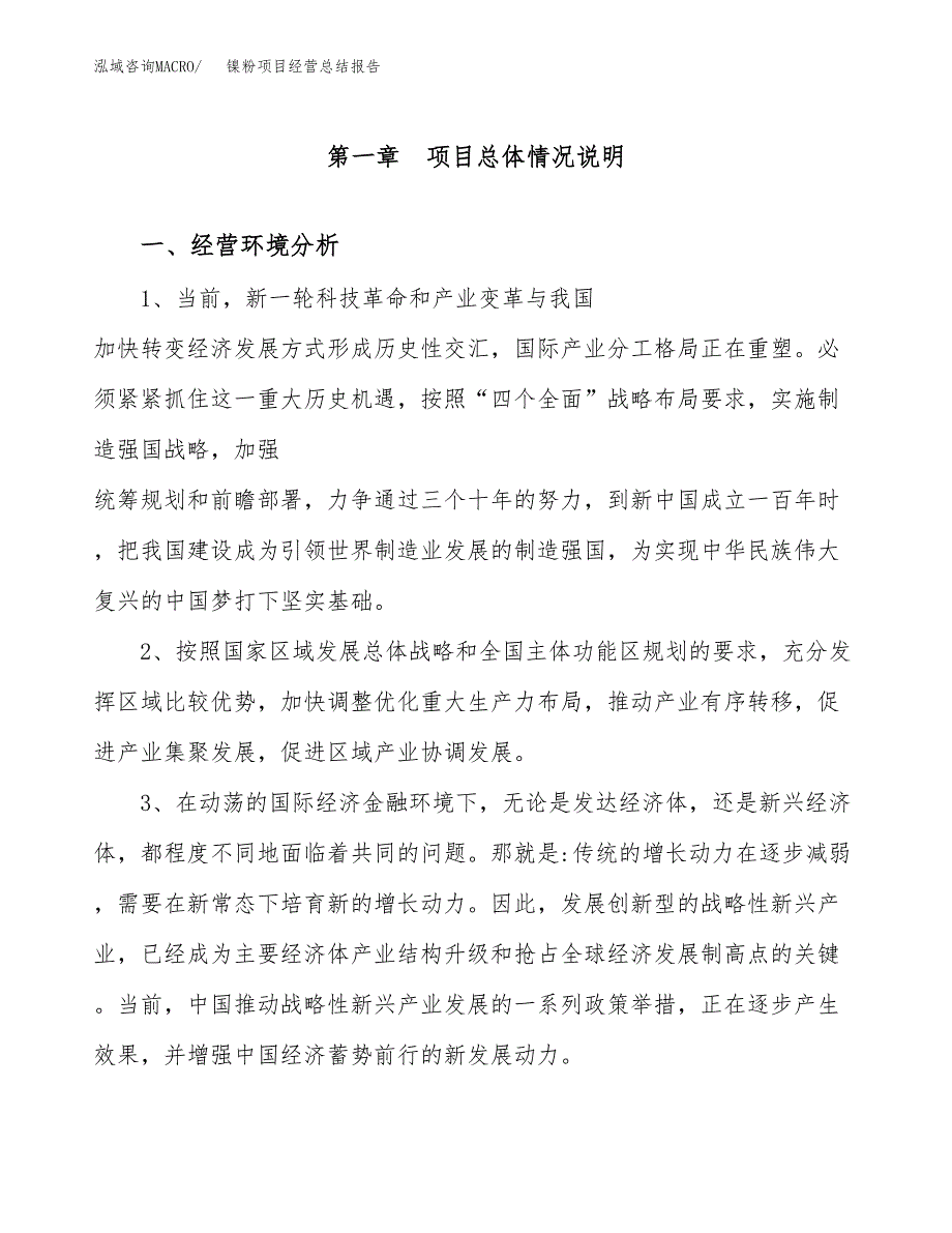 镍粉项目经营总结报告范文模板.docx_第2页