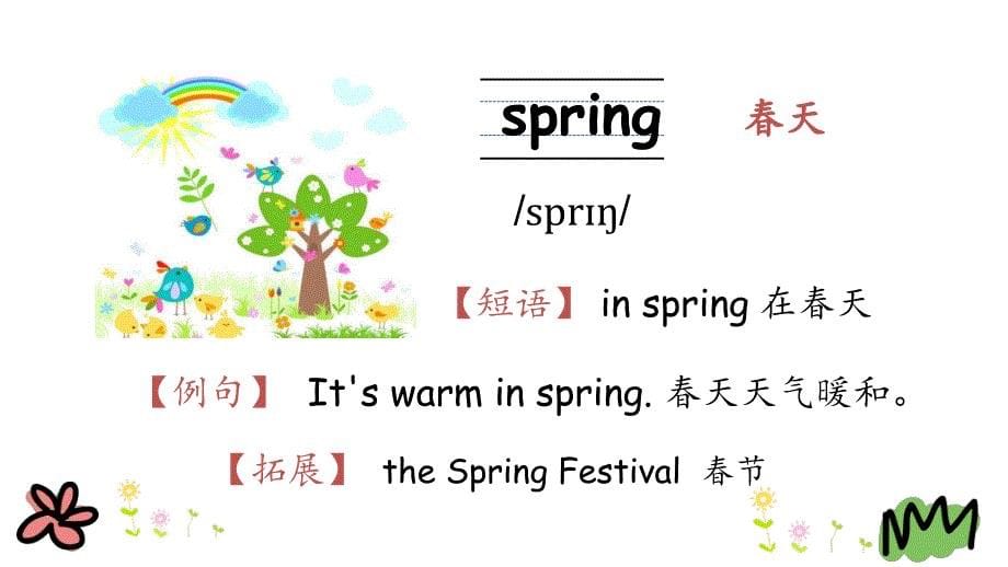 五年级下册英语ppt课件 unit2 spring is coming第一课时 陕旅版_第5页
