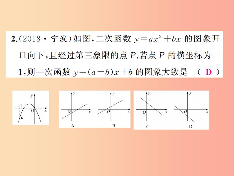 （通用版）2019年中考数学总复习 第三章 函数 第13讲 二次函数的图象及性质（练本）课件_第3页