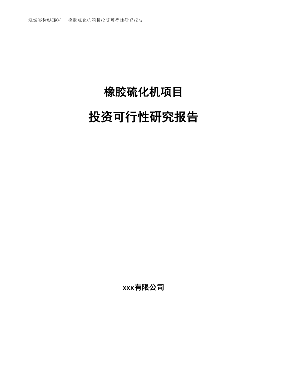 橡胶硫化机项目投资可行性研究报告(立项备案模板).docx_第1页