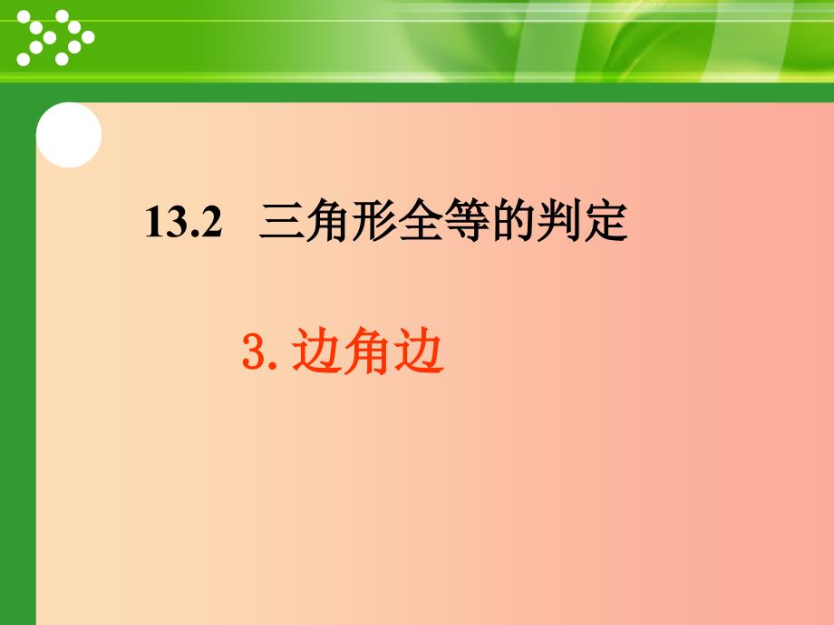 八年级数学上册 第13章 全等三角形 13.2 三角形全等的判定 第2课时 课件 （新版）华东师大版_第1页