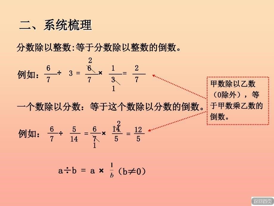 2019秋六年级数学上册 第八单元 分数乘除法（回顾整理）课件 青岛版_第5页