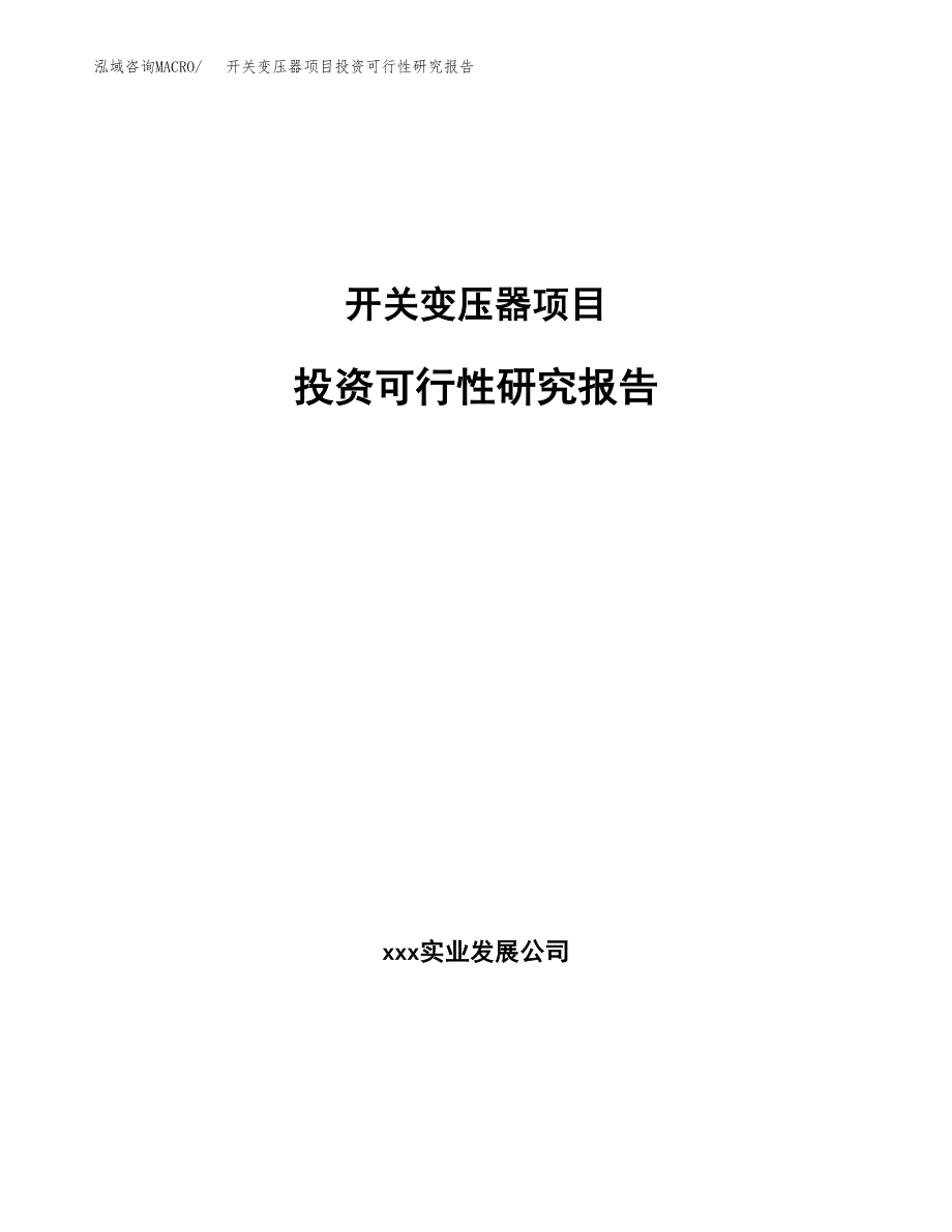 开关变压器项目投资可行性研究报告(立项备案模板).docx_第1页