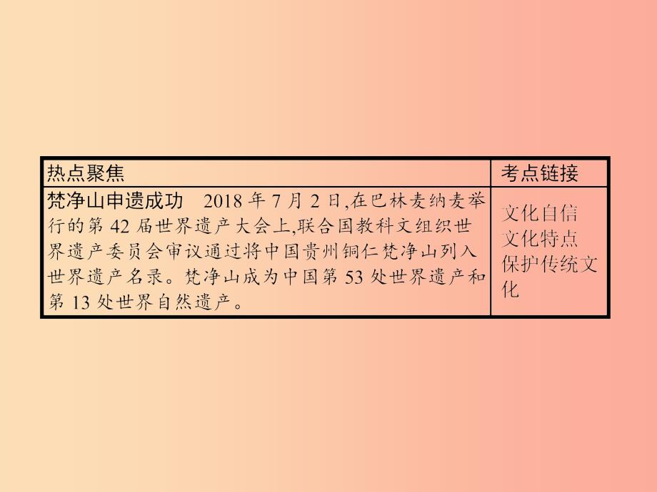 （安徽专用）2019年中考道德与法治新优化 专题四 文化自信 凝聚精神课件_第2页