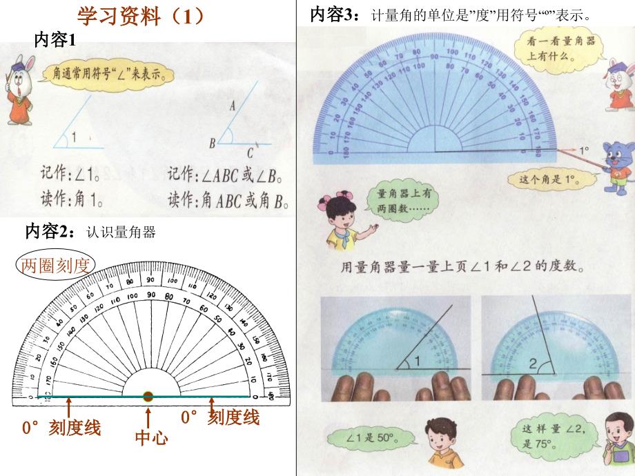 四年级上册数学课件-4.2线和角角.角的认识和度量 冀教版_第3页