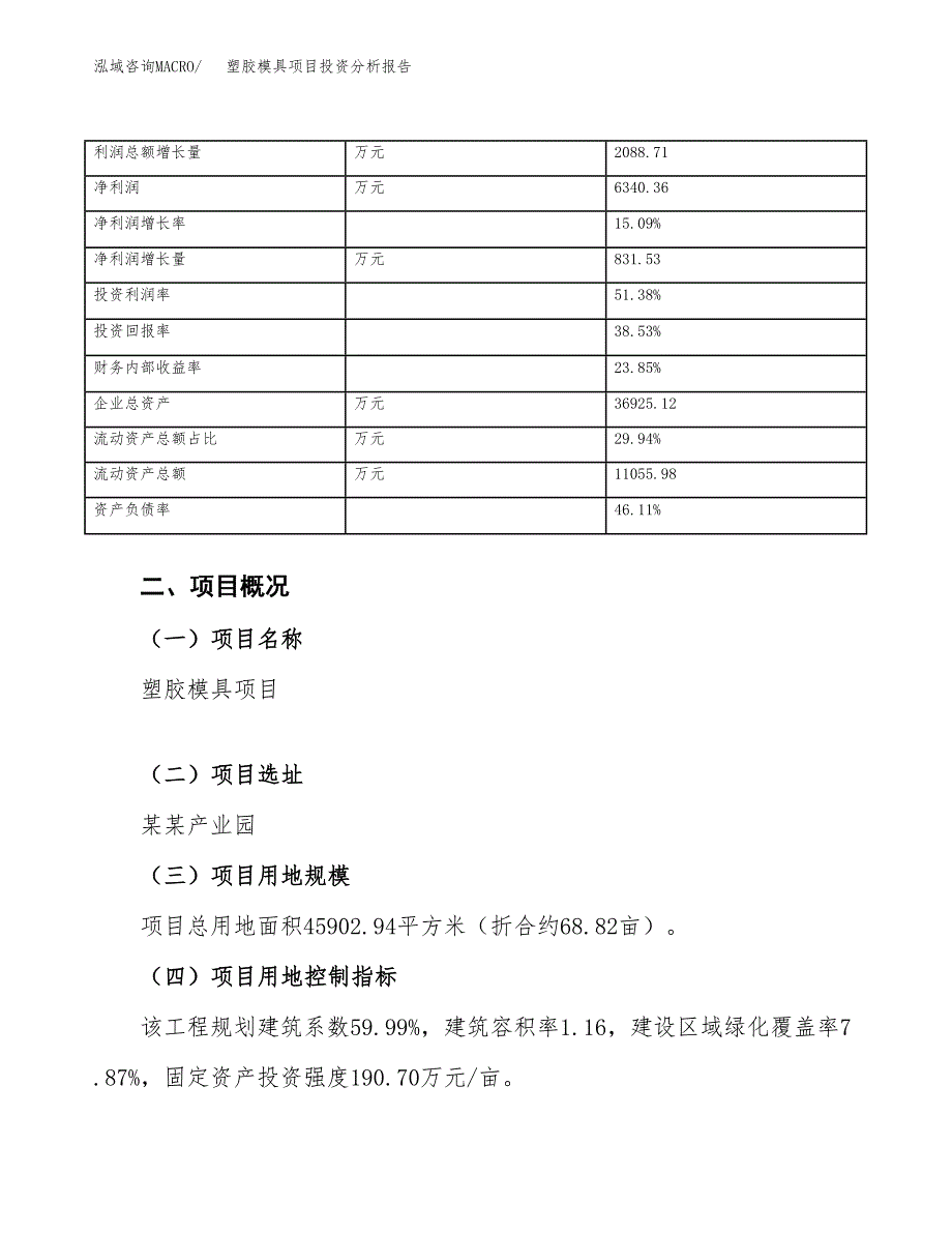 塑胶模具项目投资分析报告（总投资20000万元）（69亩）_第4页