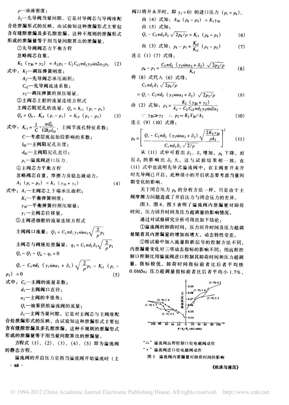 溢流阀泄漏量对其静动态特性影响的试验研究_刘冀民_第2页