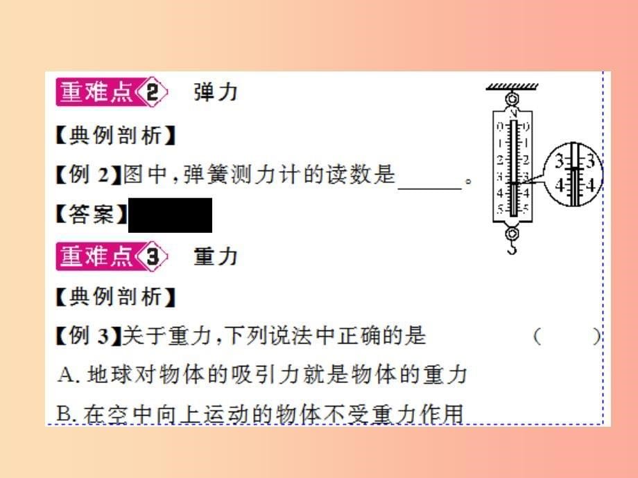 2019年八年级物理全册第6章熟悉而陌生的力重难点易错点突破方法技巧习题课件新版沪科版_第5页