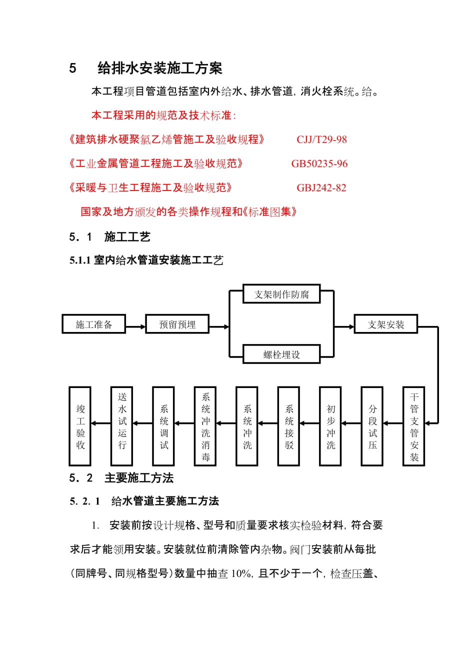 给排水安装施工方案（1）_第1页