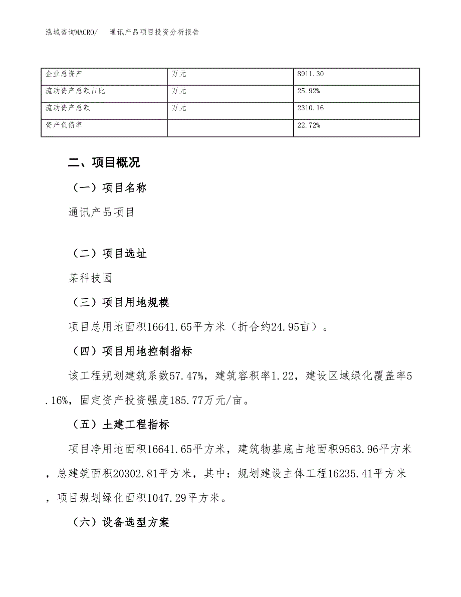 通讯产品项目投资分析报告（总投资6000万元）（25亩）_第4页