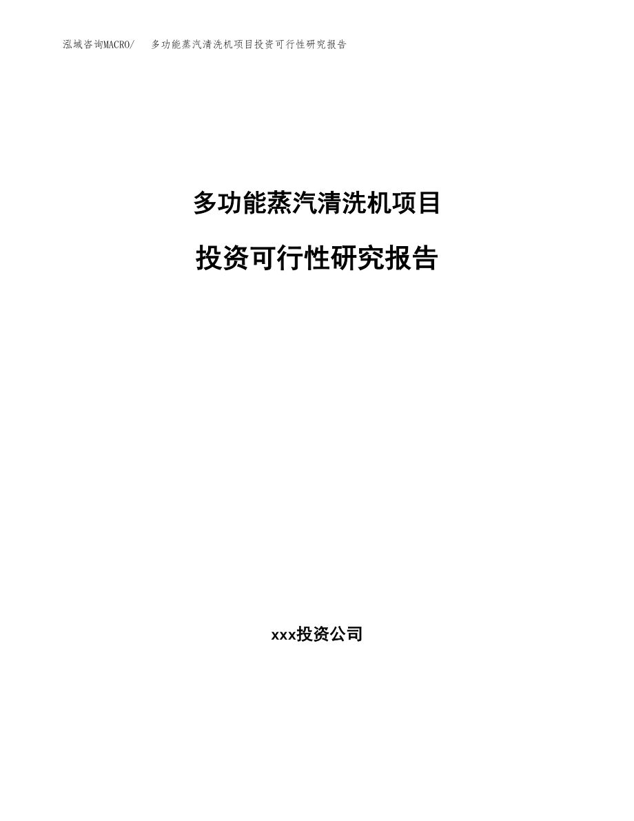 多功能蒸汽清洗机项目投资可行性研究报告(立项备案模板).docx_第1页