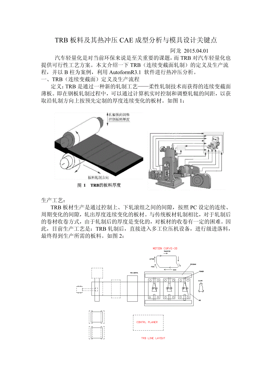 trb板材说明及热冲压cae成型分析-2015-4-1_第1页