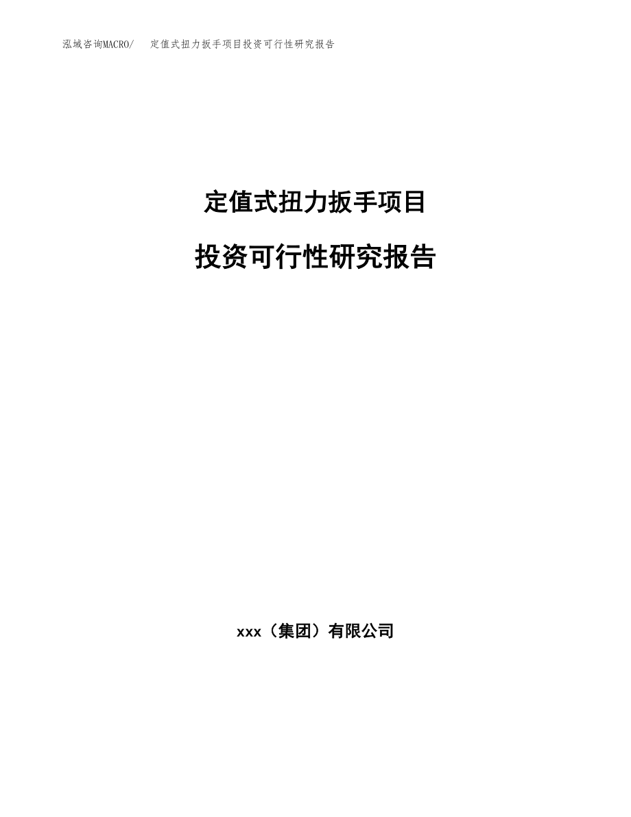 定值式扭力扳手项目投资可行性研究报告(立项备案模板).docx_第1页